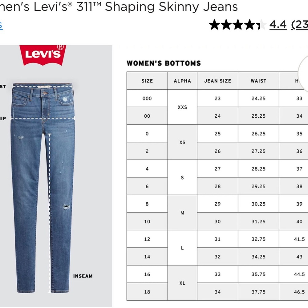 Levi's Dark Blue Women's Skinny Jeans 311 shaping skinny - Picture 8 of 9